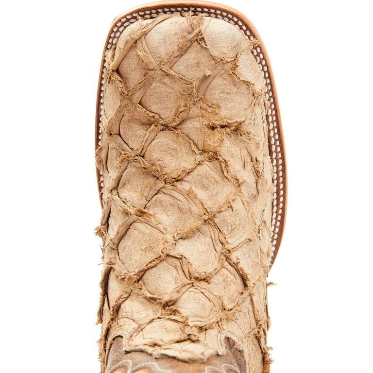 Cody James Men s Exotic Pirarucu Western Boot Broad Square Toe Bbme 102 10 EE US Brown