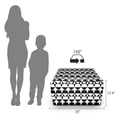 thumbnail image 3 of Abstract Rectangle Pouf, Image of Monochrome Style Pointer Shapes in Continuous Pattern Art Print, Foot Stool for Living Room Office Ottoman with Cover, 25", White Charcoal Grey, by Ambesonne, 3 of 4