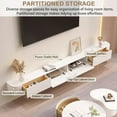 thumbnail image 5 of Modern Floating TV Stand | Wall-Mounted Entertainment Media Console | Large Storage TV Bench for Living Room & Office (White, 86.6''), 5 of 7