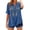 Blue, variant on Womens Tops Light Green Fashionable Casual V Neck Button Down Cotton And Linen Top T Shirt T Shirt Xxxl