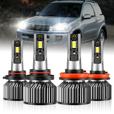 4x High Low Beam For Ford Escape 2013-2016 9005 H11 LED Headlight Bulbs Kit 600% Brighter 6000K White LED 9005/HB3 H8/H9/H11 Bulbs