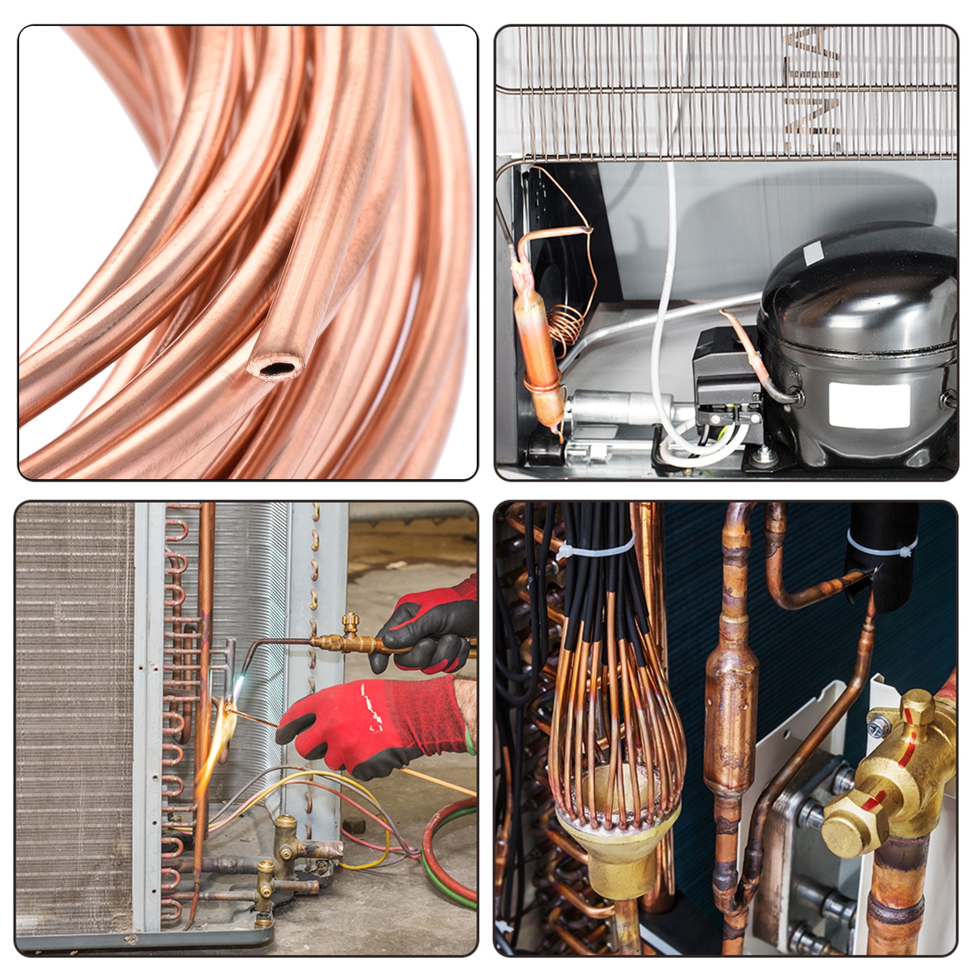 Unique Bargains Refrigeration Tubing Copper Tubing Coil for Refrigerator HVAC 3mm