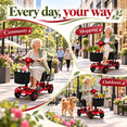 thumbnail image 5 of Ecomobi 4 Wheel Foldable Mobility Scooter for Senior with Removable Lithium Battery, 41 lbs Lightweight Powered Wheelchair for Adult,300 lb Capacity,Travel Scooter for Elderly,Red, 5 of 9