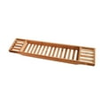 thumbnail image 2 of Soporte para bañera, bandeja de baño, estante de ducha, regalo relajante para accesorios de cuidado personal, organizador para copas de vino de 70 cm marrón, 2 of 8