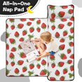 thumbnail image 4 of Strawberry and Dot White Pattern Teens Toddler Nap Mat with Pillow, Sleeping Mat Bag for Preschool Daycare 59"x22", 4 of 6