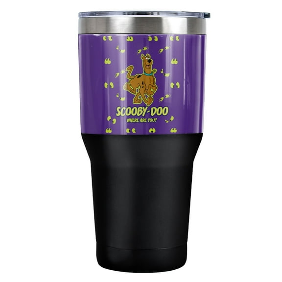 Scooby-Doo Eyes Upon You Stainless Steel Tumbler 30 oz Coffee Travel Cup, Vacuum Insulated & Double Wall with Leakproof Sliding Lid