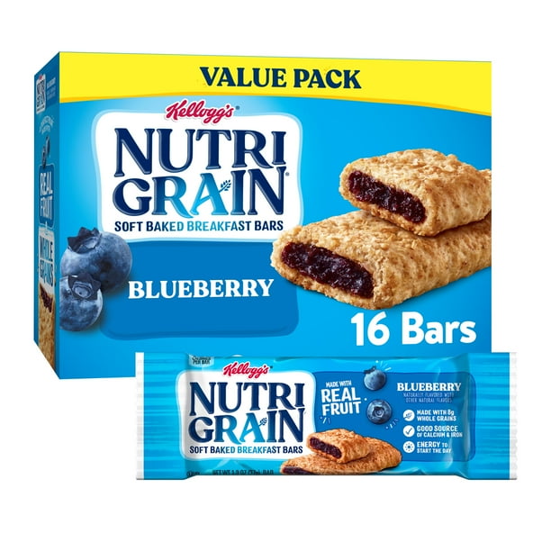 Kellogg's NutriGrain Soft Baked Breakfast Bar, Blueberry, Value Pack