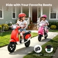 thumbnail image 3 of Track Seven 24V Ride on Motorcycle, 250W Ride-on Scooter Moped with Twist Throttle, LED Light, 12" Pneumatic Tires, Bluetooth, Max 10Mph, 24V Electric Motorcycle for Kids Girls Boys Aged 8-12, Red, 3 of 10