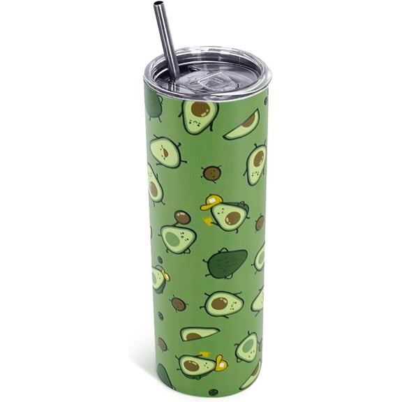 Avocado Gifts for Women, 20 Oz Avocado Tumbler with Lid and Straw, Cute Avocado Water Bottle Coffee Travel Cup Mug, Cute Avocado Gifts for Christmas, Birthday, Mother''s Day