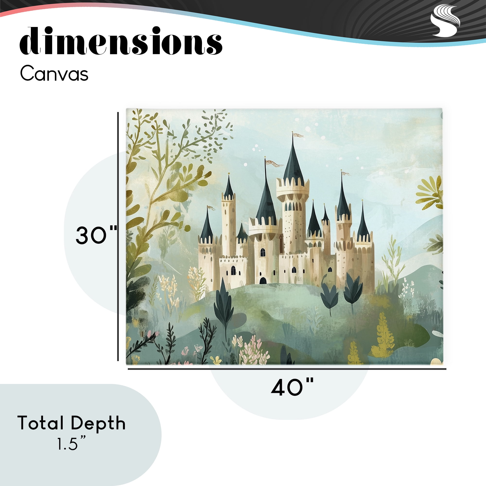 Stupell Industries Princess' Castle View Canvas Wall Art, design by Christine Simpson Art