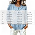 thumbnail image 3 of Womens Floral Cardigan Sweater Long Sleeve Crew Neck Button Down Coat Fashion Comfy Casual Loose Knitted Outwear (XL, Sky Blue-A), 3 of 5