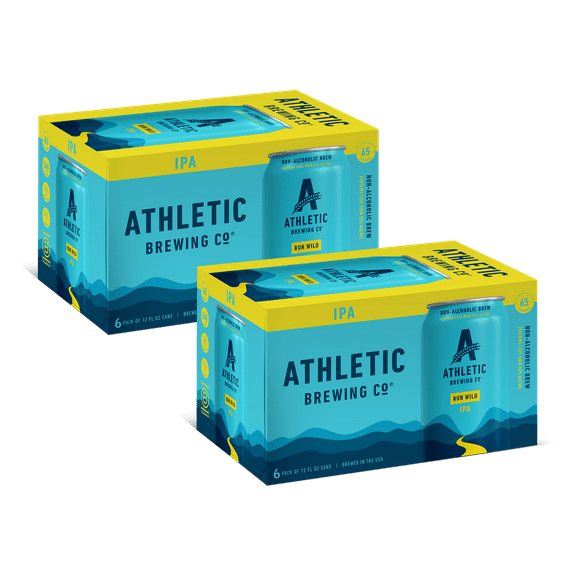 Athletic Brewing Company Run Wild IPA, Craft Non-Alcoholic Beer, 12 fl oz Cans, 12 Pack