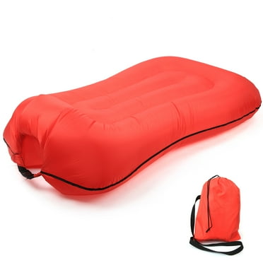 Portable Inflatable Sofa-Bed, Foldable Sleeping Bag for Campers Red Outdoor Adventure
