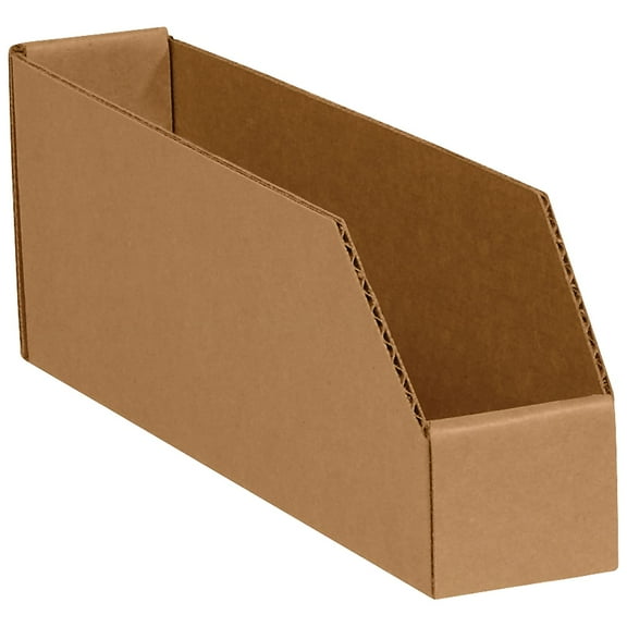 Box Partners Open Top Bin Boxes 2" x 12" x 4 1/2" Kraft 50 /Bundle BINMT212K