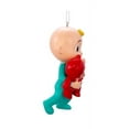 thumbnail image 2 of Cocomelon Blow Mold Christmas Ornament - Baby JJ Character with Teddy Bear Holiday Decoration, 2 of 4