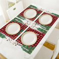 thumbnail image 4 of Merry Christmas Placemats Set of 4, 12×18 Inch Xmas Tree Linen Fabric Table Mats for Party Kitchen Dining Decoration, 4 of 6