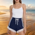 thumbnail image 2 of Uobin Women High Waist Shorts Lace Drawstring Shorts Casual Summer Beach Bottoms Athletic Short, 2 of 4