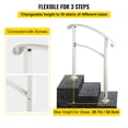 thumbnail image 3 of VEVOR Handrail Stair Railing Handrails 3-Step Transitional Handrail Matte White Stair Rail Wrought Iron Handrail with Installation Kit Hand Rails for Outdoor Steps (Unadjustable), 3 of 9