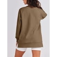 thumbnail image 6 of KelaJuan Women Sweatshirt, Long Sleeve Crew Neck Solid Zipped Hoodie Pullover Casual Tops, 6 of 6