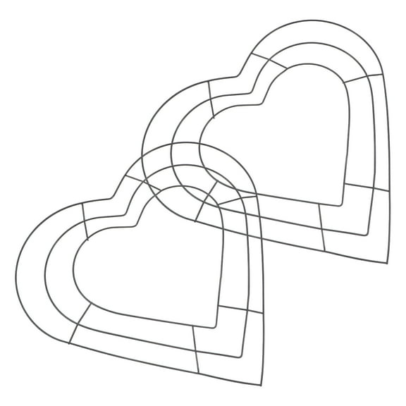 ELAYARD 2Pcs Heart Shaped Wire Wreath Frames Black for Wedding Floral Arrangements