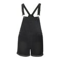 thumbnail image 4 of FAVIPT Bib Overalls Women Summer Casual Washed Denim Sleeveless Rolled Up Jean Shorts Jumpsuits Rompers, 4 of 8