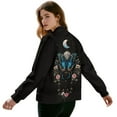 thumbnail image 3 of DISNIMO Butterfly Moon Printed Jackets for Women Zip Up Sweatshirts Floral Printed Outerwear Jacket Long Sleeve Outwear Fall Winter Outfits, 2XL, 3 of 7