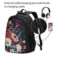 thumbnail image 2 of Xecao Colorful Flower Peacock for Travel Laptop Backpack, USB-Charging-Enabled, Spacious Business Backpack for Men and Women,College School Computer Bag, 2 of 7