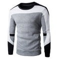 thumbnail image 2 of Momasggi Crewneck Sweatshirt for Men Trendy Color Block Graphic Sweatshirts Slim Fit Long Sleeve Pullover Fall Winter Outdoor Tops Gray L, 2 of 4