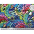 thumbnail image 3 of Soimoi Poly Georgette Fabric Leaves Artistic Printed Fabric 1 Yard 52 Inch Wide, 3 of 3