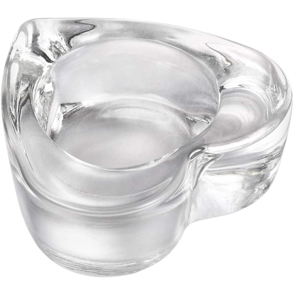 GUENG Heart Shaped Glass Tealight Holders, Clear Candle Holders for Home & Wedding Decor