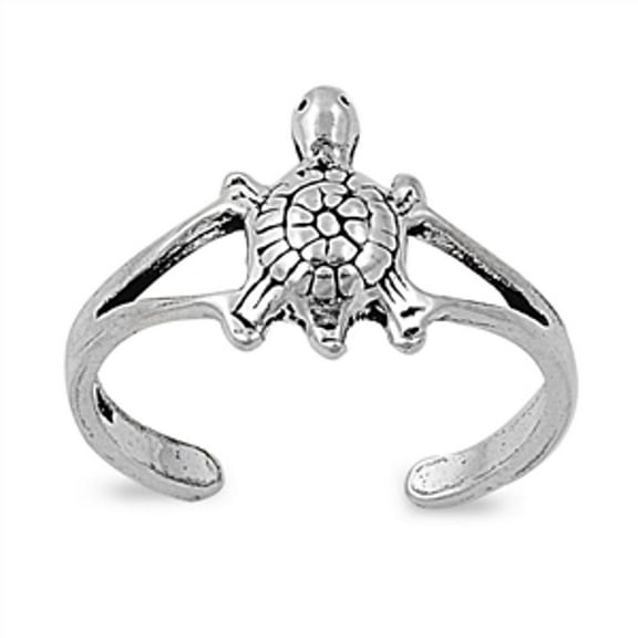 Sterling Silver Turtle Animal Toe Ring Adjustable Midi Beach Band 925 Jewelry Female Unisex