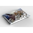thumbnail image 2 of Ambesonne American Pillow Sham 2 Pack, Bald Eagle Landscape, 36"x20", White Brown, 2 of 3