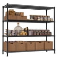 thumbnail image 2 of 4-Wire Shelf Adjustable Heavy Duty Storage Shelves,Metal Organizer Wire Rack for Laundry Bathroom Kitchen Pantry Closet Garage Shelving(Black,24" Dx59.6 Wx72.2 H), 2 of 8