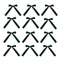 chaungfeng 12pc Velvet Christmas Tree Bows, Rustic Crafts Gift Wrapping Bows, Xmas Ornaments for Wreath Garland Tree Decorations Indoor Outdoor Holiday Decor(5.1"x7")