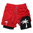 thumbnail image 2 of XFeng Men's 2 in 1 Swim Trunks, Print Board Shorts with Compression Liner, Quick Dry Beach Swim Shorts with Pockets, 2 of 3
