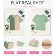 thumbnail image 3 of Camiseta Dokotoo para mujer, manga corta, cuello en V, color verde, 3 of 6