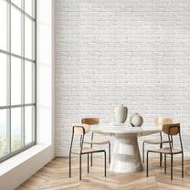 Abyssaly 17.7" x 236.7" Brick Wallpaper Peel and Stick Wallpaper White Gray Vinyl Contact Paper Waterproof, 3D Roll Self Adhesive Removable Wall Paper for Kitchen Livingroom Bedroom
