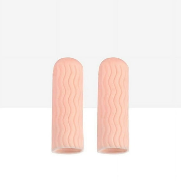 Nvzi 2 Pairs Finger Cots Finger Protectors for Sewing Rubber Fingertip Hot Glue Finger Protectors Finger Protective Cover Finger Sleeves Finger Gloves Gel Protection (Complexion)
