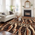 thumbnail image 2 of 5'x8' Area Rugs, Retro Tribal Indoor Outdoor Area Rug for Living Room Bedroom, Middle Century Bohemia Minimalist Art Red Brown Washable Bathroom Rugs Kitchen Floor Carpet Mats Home Decor Aesthetic, 2 of 8