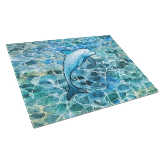 Caroline's Treasures Dolphin Glass Cutting Board Large