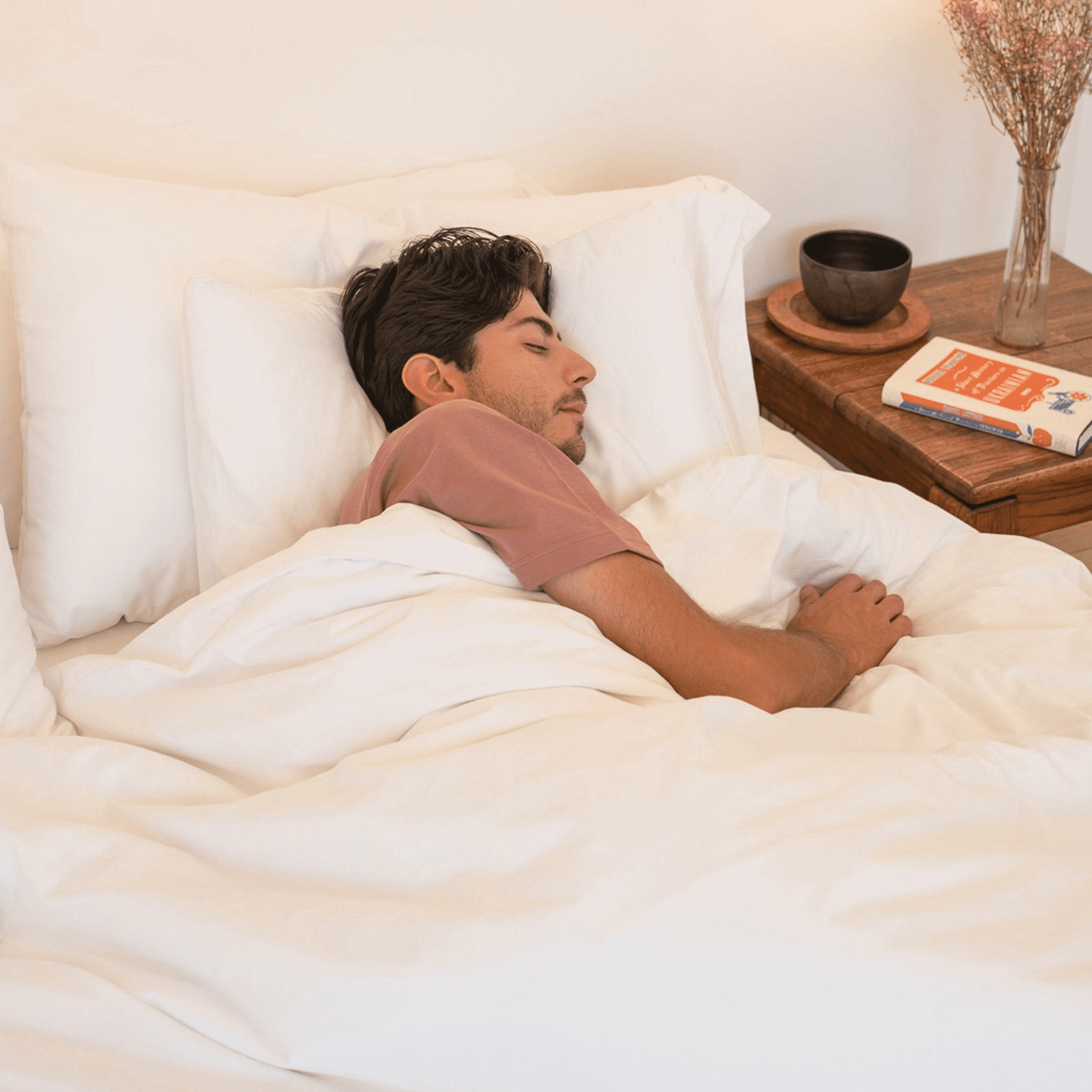 FluffCo White Solid Sateen 100% Combed Cotton Duvet Cover