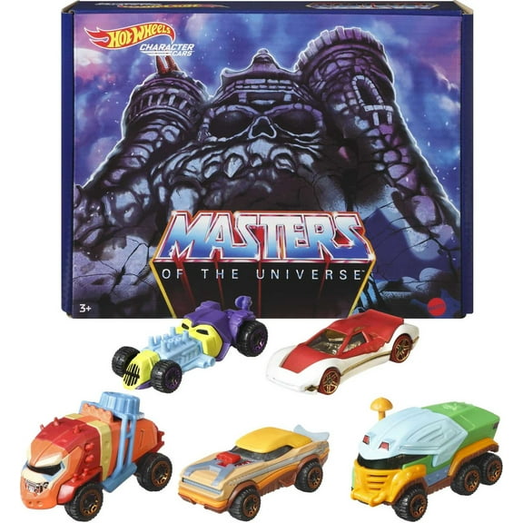 Hot Wheels Masters of the Universe Character Cars 5-Pack, Set of 5 1:64 Scale Toy Cars