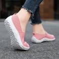 thumbnail image 2 of DLWKIPV Women's White Flyknit Slip-On Shoes - Breathable Lightweight Casual Loafers for Daily Wear(pink,5.5), 2 of 6