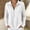 White, variant on Womens Solid Color Waffle Knit Long Sleeve Top Collared Half Zipper Casual Blouse Fashion Loose Fit Daily Shirt for Spring Autumn White