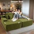 thumbnail image 3 of Vcatnet 81" Modular Sectional Sofa Couch Sherpa Chaise Lounge Loveseat Sofa Bed Oversized Upholstered Sleeper Sofa for Living Room and Bedroom, Green, 3 of 7