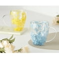 thumbnail image 4 of Dried Flower Double Wall Glass Cup, Aesthetic Flowers Coffee Mugs, Cute Insulated Tea Cup with Handle Heat Resistant for Women, Ideal Gift for Birthday Mother's Day Perfect for Wife Mom Friend (blue), 4 of 6