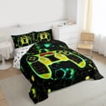 thumbnail image 4 of Manfei Futuristic Game Console Full Size Comforter Sets, Psychedelic Starry Sky Bedding Comforter Set, Teens Kids Boys Reversible Bedding Sets, Lightweight Room Decor, 3pcs, 4 of 9