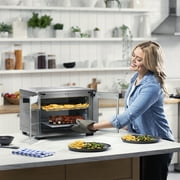 Gourmia 37 Qt Air Fryer French Door Toaster Oven, 9-Slice Capacity, 12 Cooking Presets, Stainless Steel