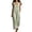 Green, variant on Women's Sleeveless V Neck Maxi Dress Ruffle Trim Striped Pattern With Pockets Casual Summer Dress