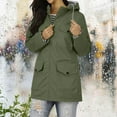 thumbnail image 3 of Womens Waterproof Raincoat Lightweight Rain Jacket Hooded Windbreaker with Pockets for Outdoor Hiking, 3 of 6